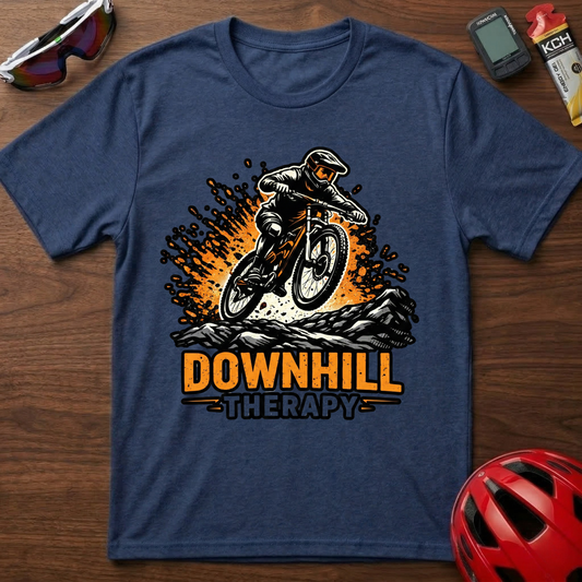 Downhill Therapy Mountain Biking T-Shirt — MTB Rider Gift