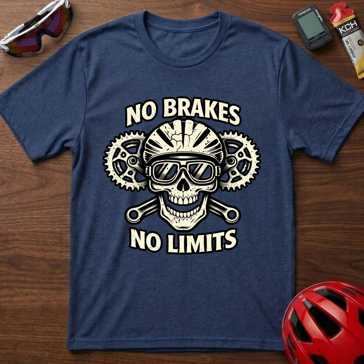 No Brakes No Limits Downhill MTB Cycling  T-Shirt