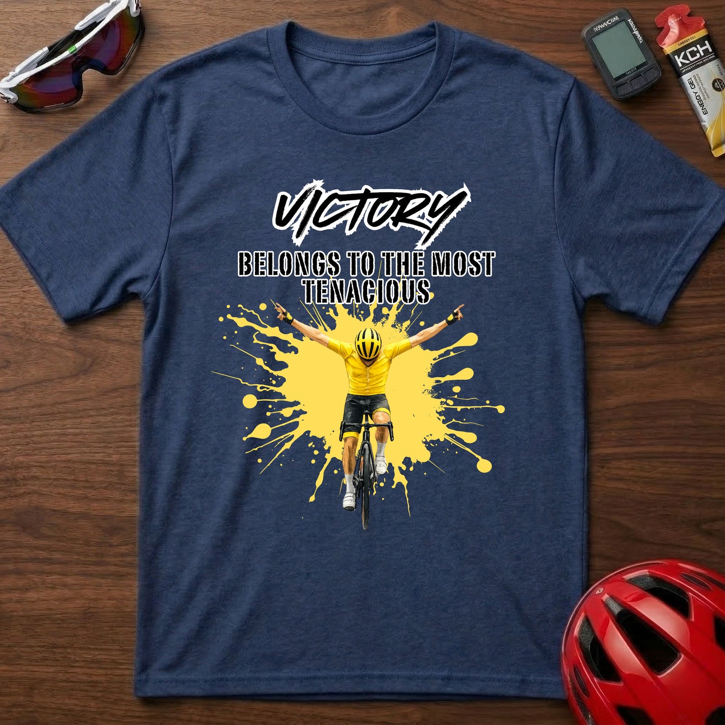 Cycling T‑Shirt - "Victory Belongs to the Most Tenacious" Motivational Bike Tee