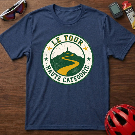 Cycling T-Shirt — "Le Tour Haute Categorie" Retro Badge
