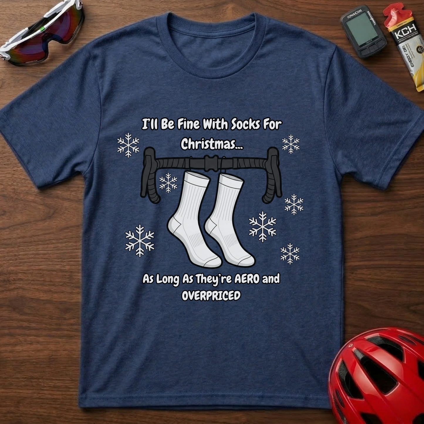 I'll be fine with socks for Christmas Cycling T-Shirt