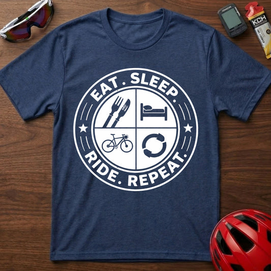 Eat. Sleep. Ride. Repeat Cycling  T-Shirt