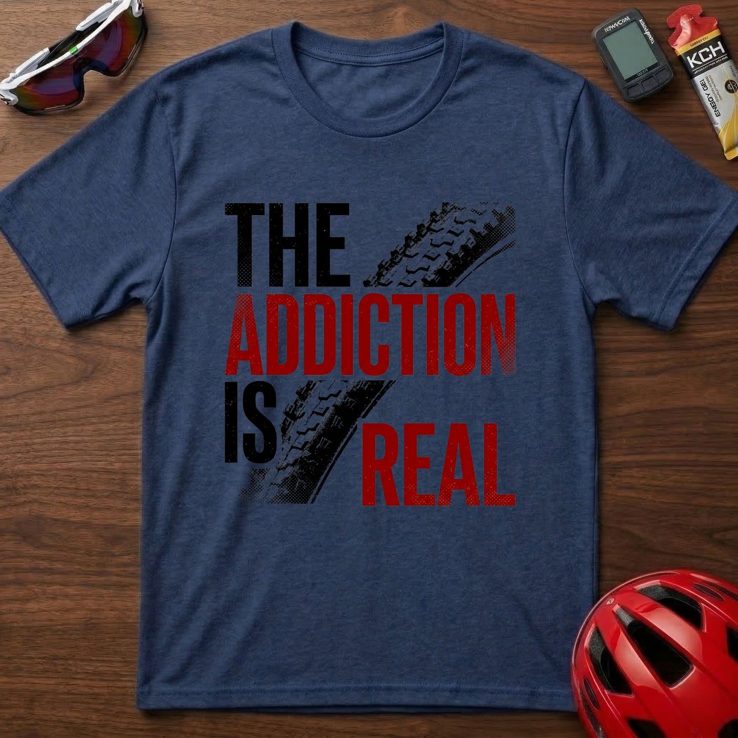 T‑Shirt — “The Addiction Is Real” Cycling Mountain Bike Graphic Tee