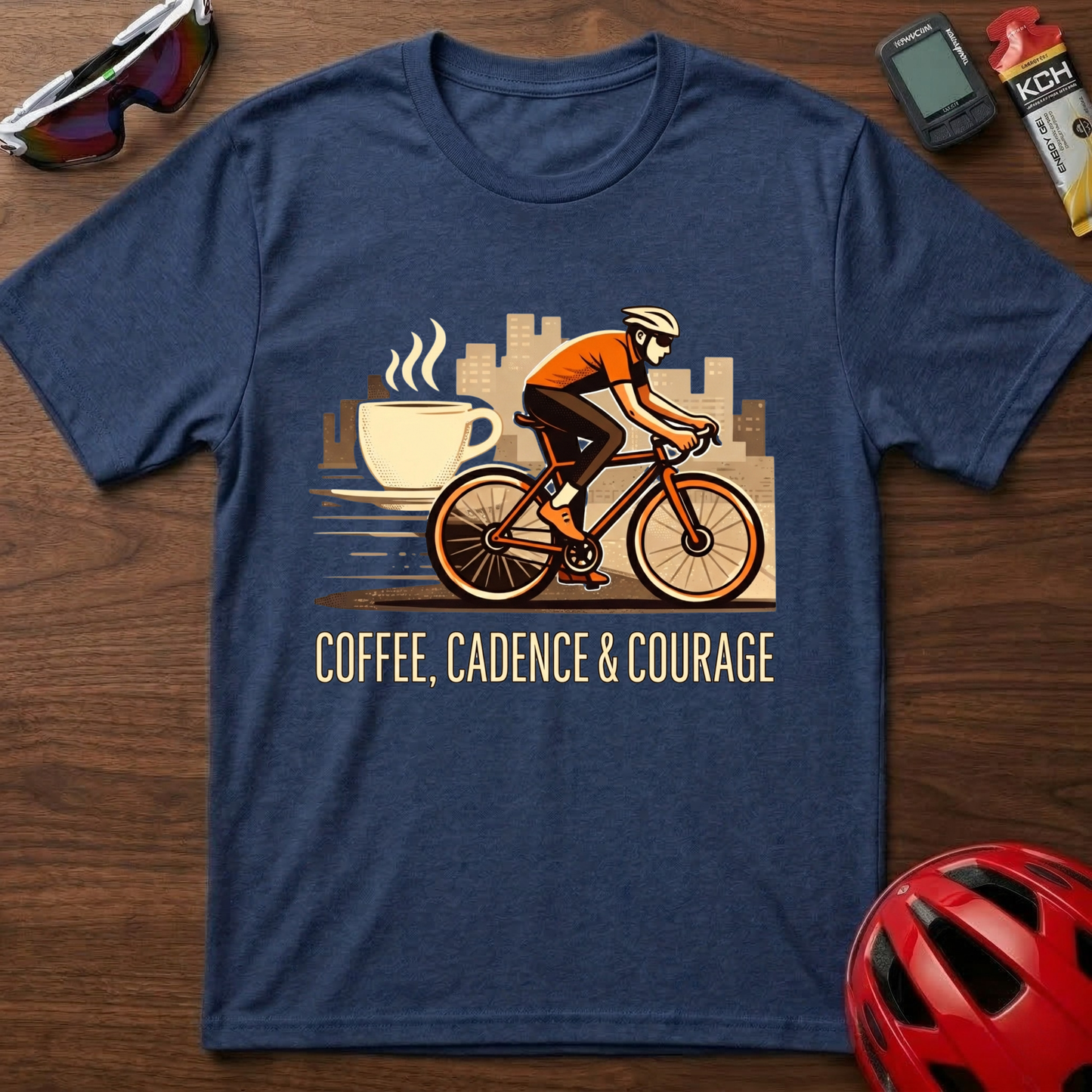 Cadence, coffee & courage Cycling T-Shirt