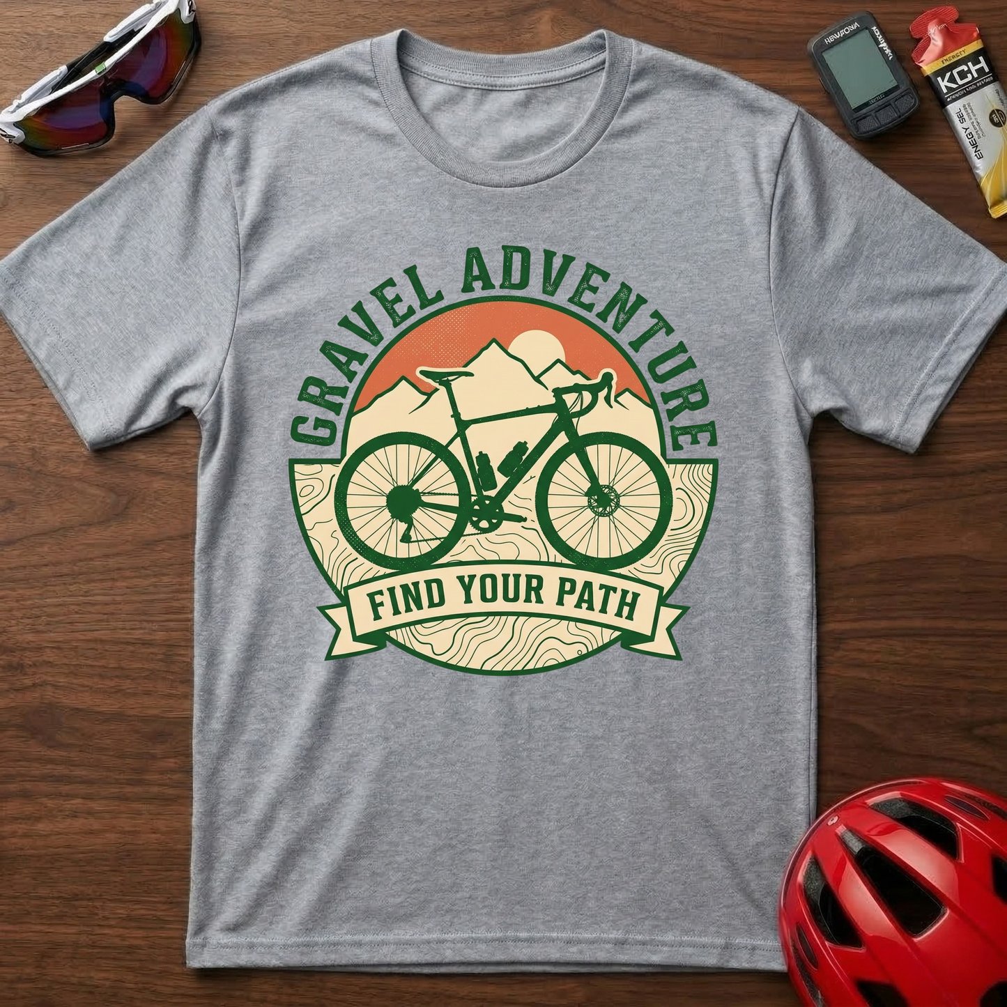 Gravel Adventure Bike T-Shirt — "Find Your Path" Cycling Tee