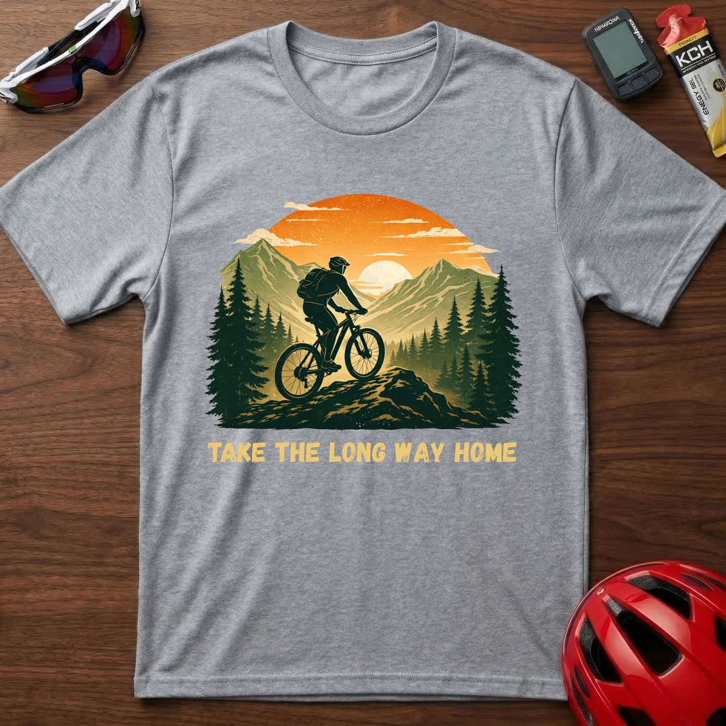 Take The Long Way Home MTB Cycling  T-Shirt