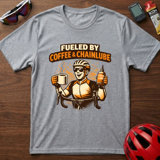 Fueled by Coffee and Chain lube Cycling T-Shirt