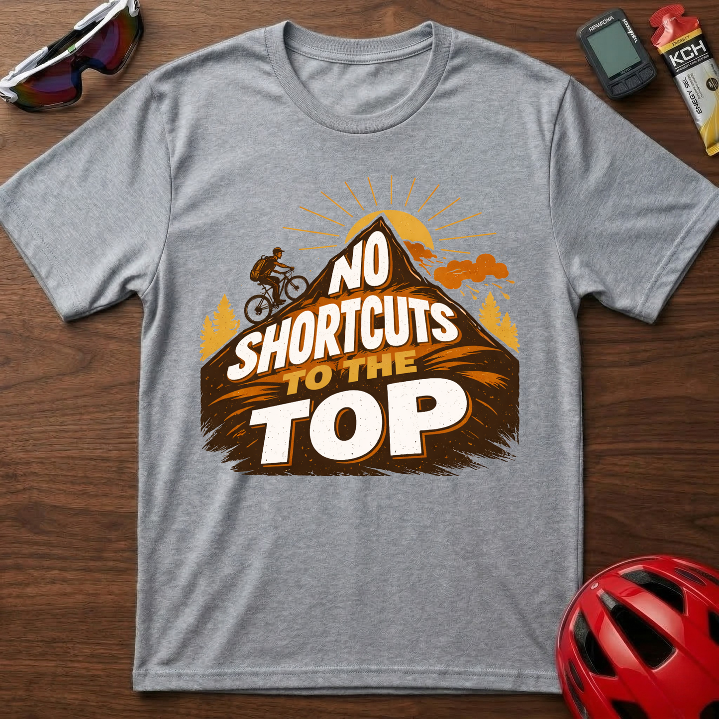 No Shortcuts to The Top MTB Cycling  T-Shirt