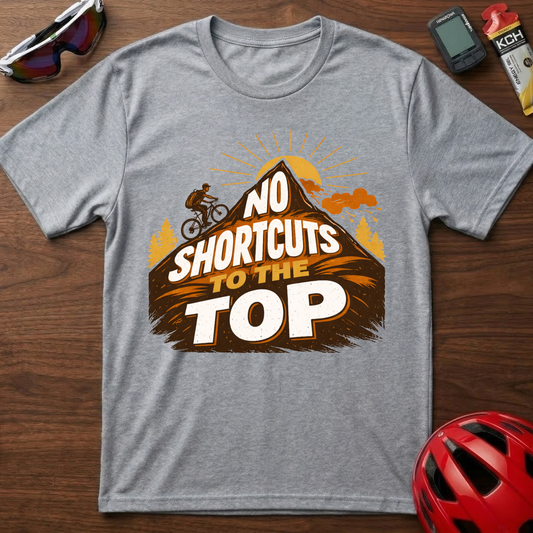 No Shortcuts to The Top MTB Cycling  T-Shirt