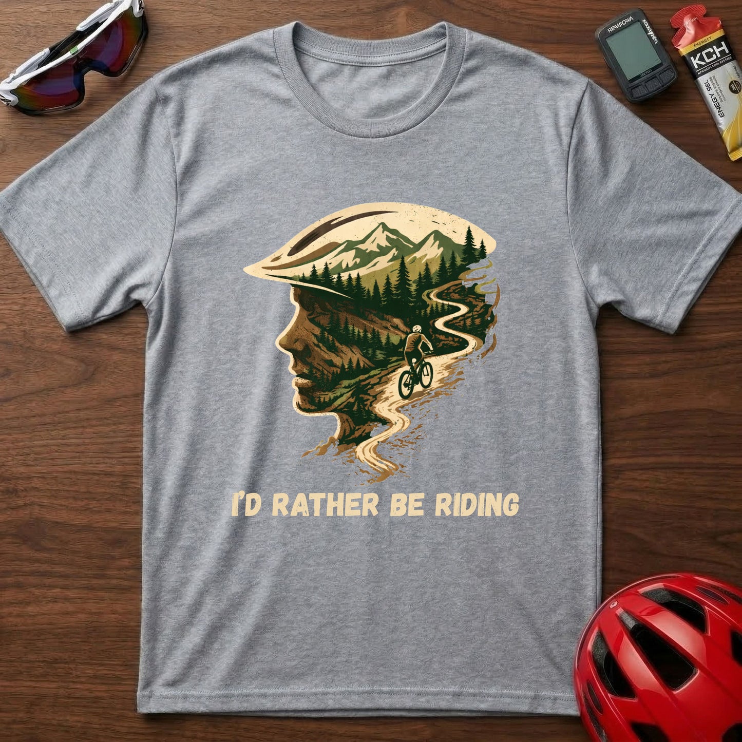 I'd Rather Be Riding MTB Spirit Cycling  T-Shirt