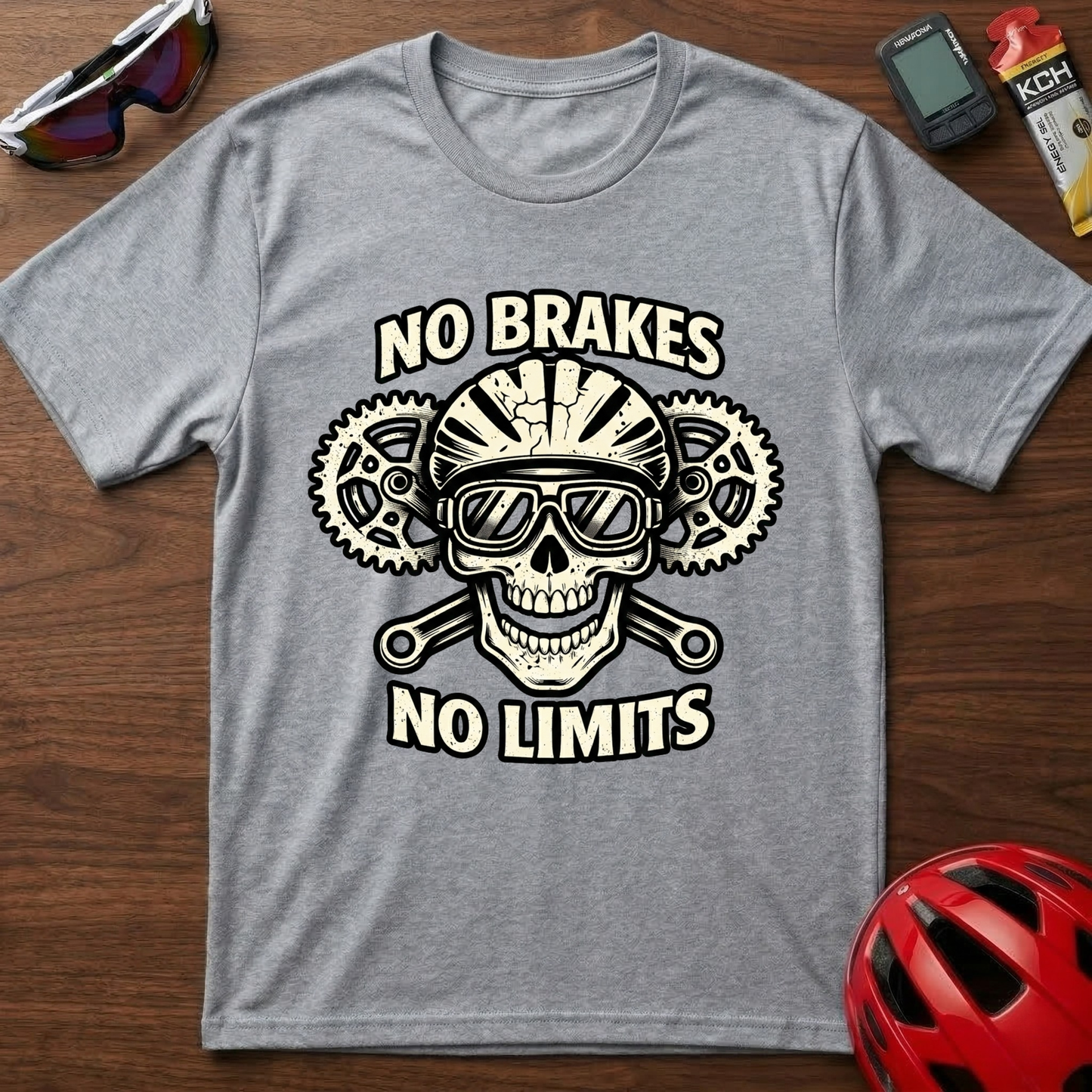 No Brakes No Limits Downhill MTB Cycling  T-Shirt