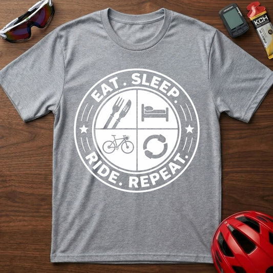 Eat. Sleep. Ride. Repeat Cycling  T-Shirt