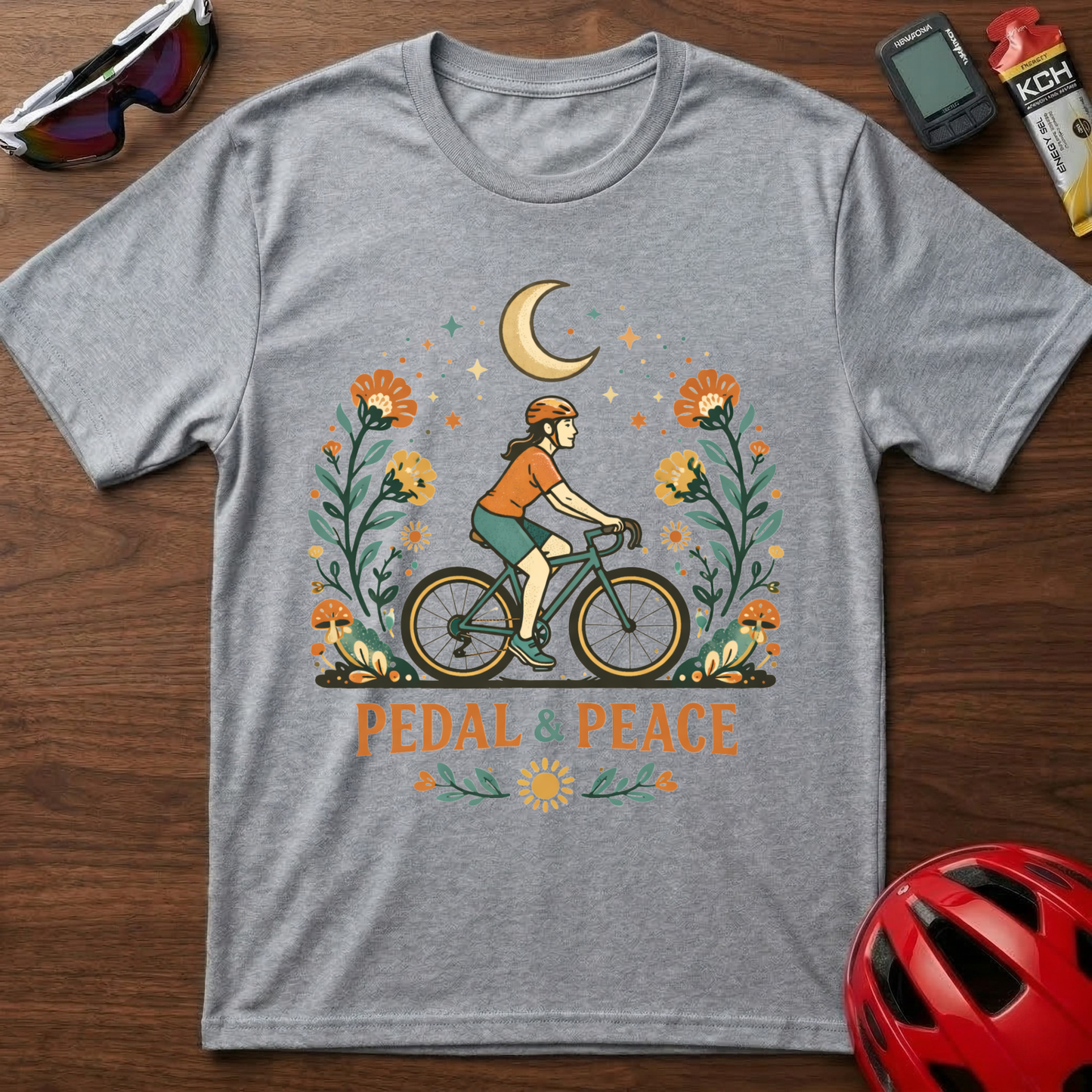 Pedal & Peace Girl Cycling  T-Shirt