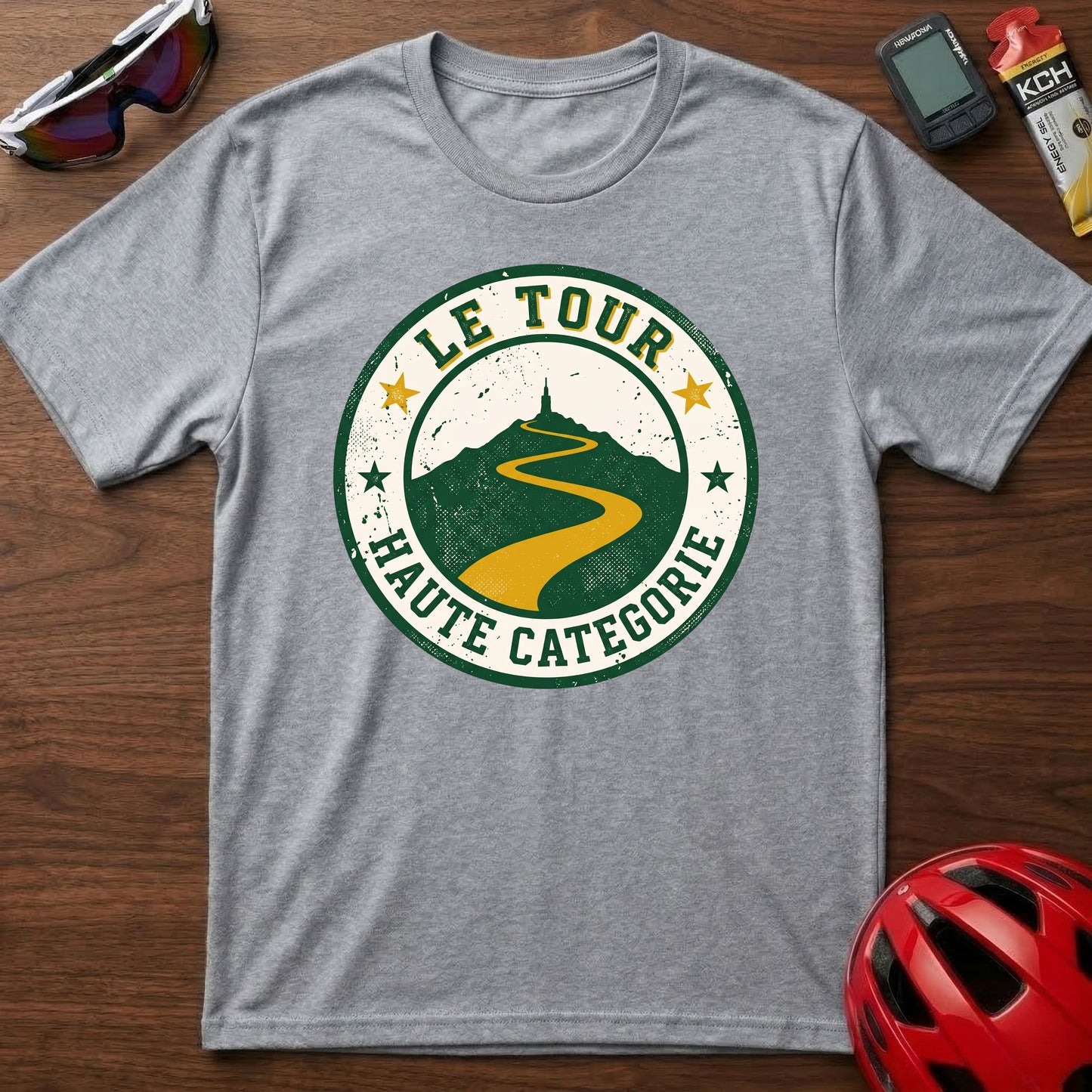 Cycling T-Shirt — "Le Tour Haute Categorie" Retro Badge