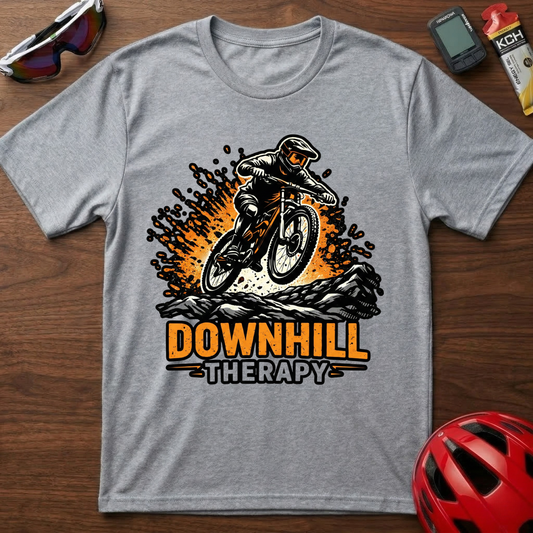 Downhill Therapy Mountain Biking T-Shirt — MTB Rider Gift