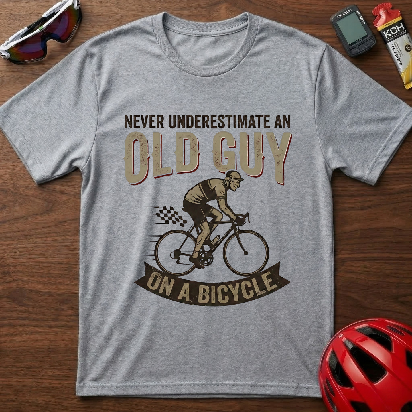 Never Underestimate An Old Guy Cycling  T-Shirt