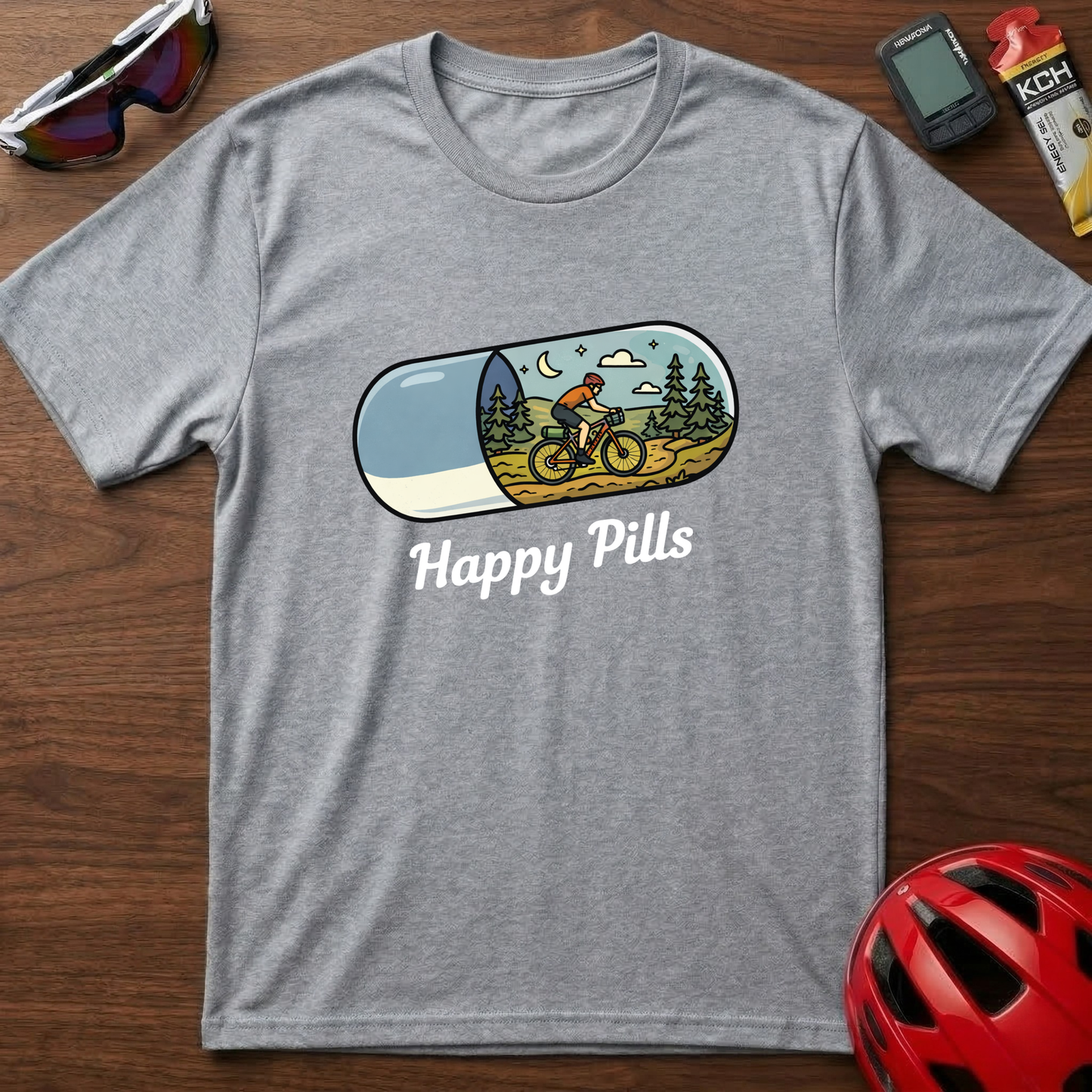 Happy Pills Bikepacking Cycling T-Shirt