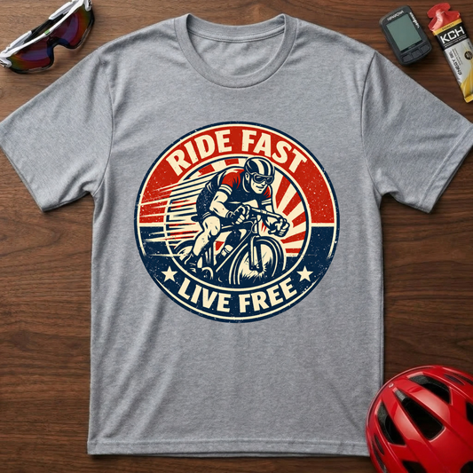 Ride Fast Live Free Vintage Cycling  T-Shirt