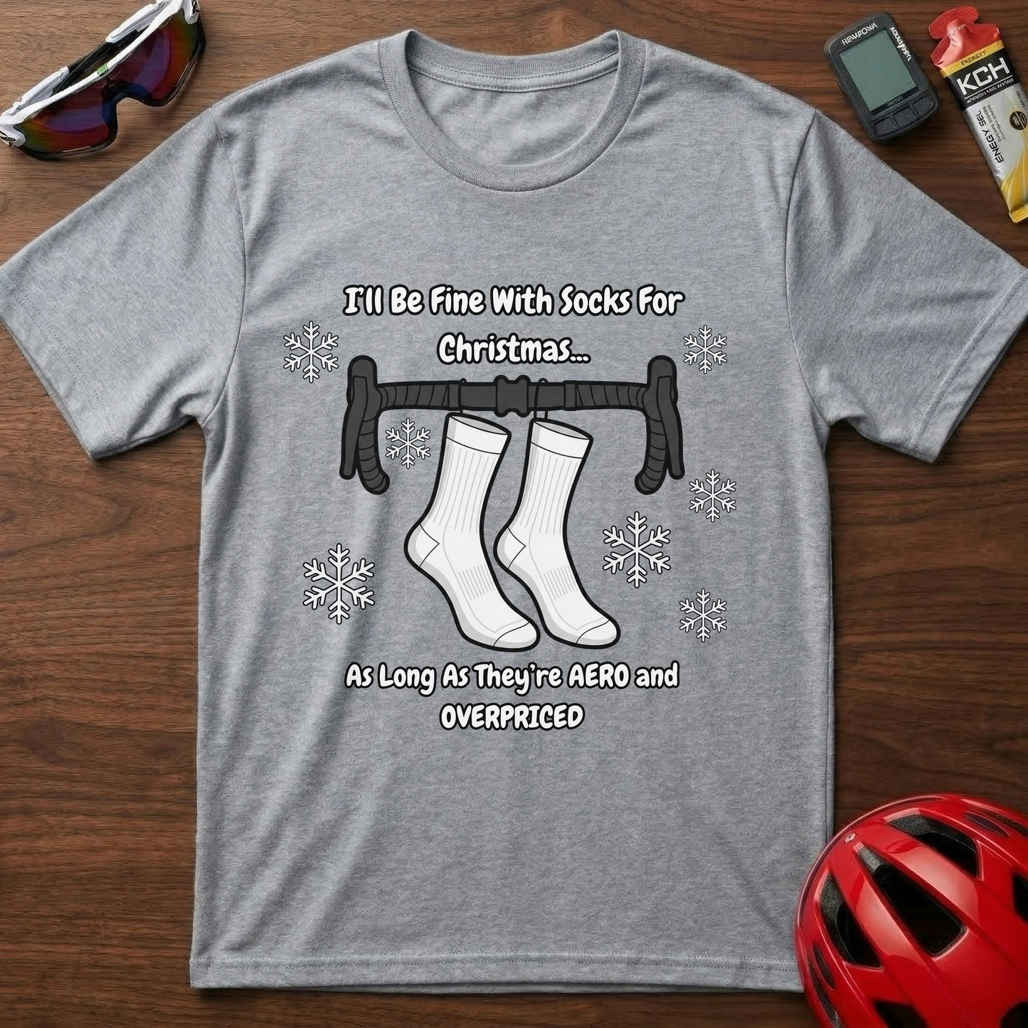 I'll be fine with socks for Christmas Cycling T-Shirt