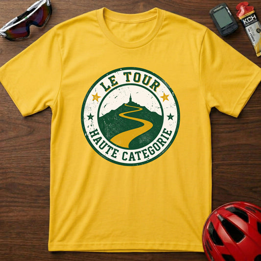 Cycling T-Shirt — "Le Tour Haute Categorie" Retro Badge