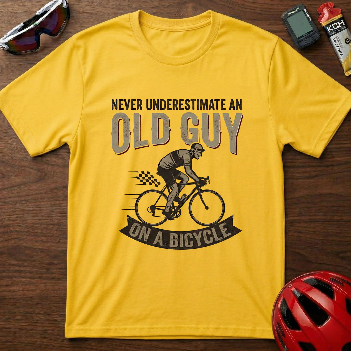 Never Underestimate An Old Guy Cycling  T-Shirt